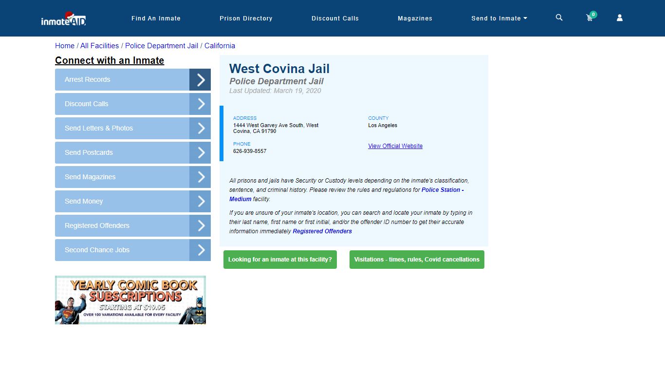 West Covina Jail & Inmate Search - West Covina, CA