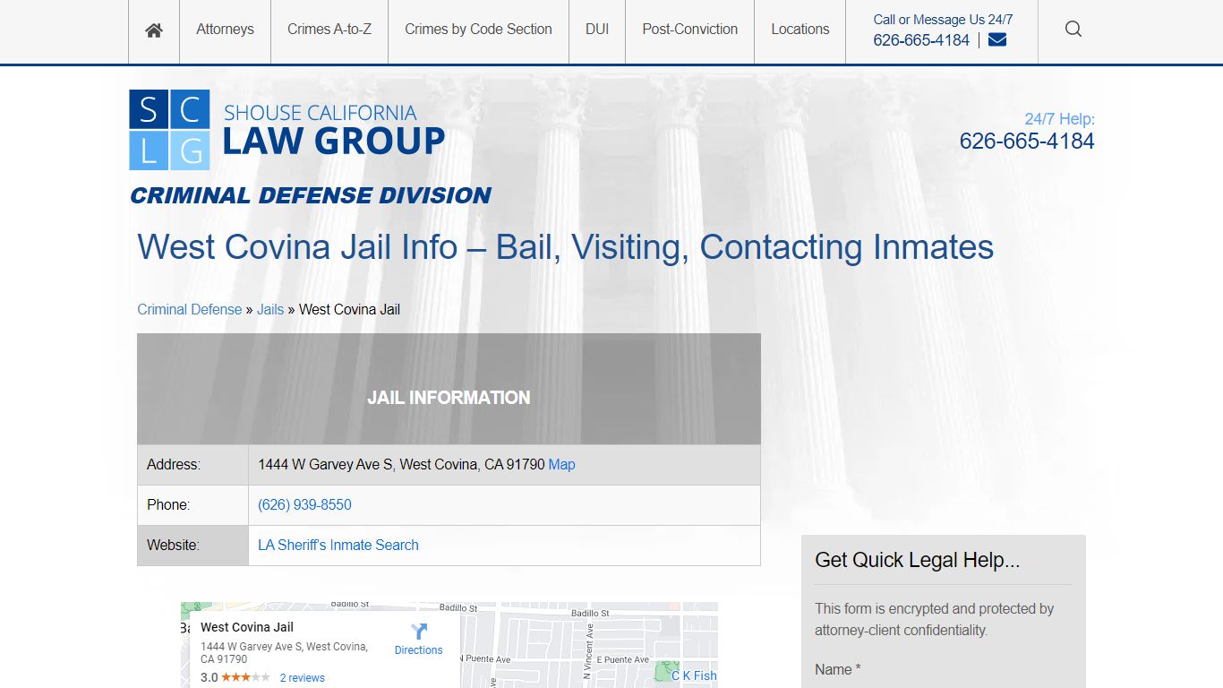 West Covina Jail Info – Bail, Visiting, Contacting Inmates